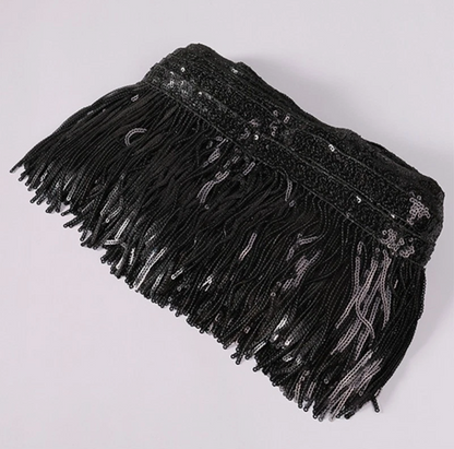 14cm Long Tassel Sequins Lace Fringe Trim Sewing Performance For Latin Dresses Fringes