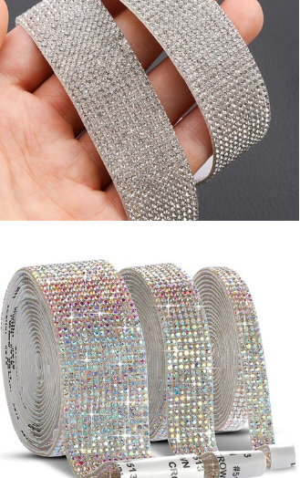 Self Adhesive Crystal Rhinestone Diamond Ribbon DIY Sticker