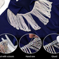Long Tassel Rhinestone Crystal Tassel Chain Fringe Trim for Crafts