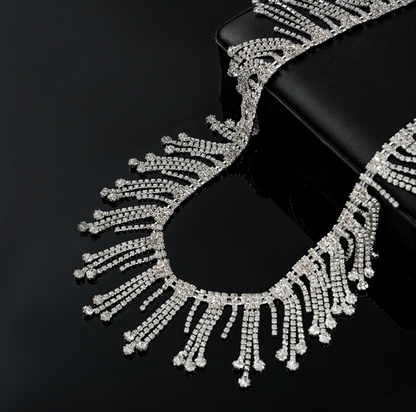 Rhinestone Crystal Tassel Chain Fringe Trim for Crafts