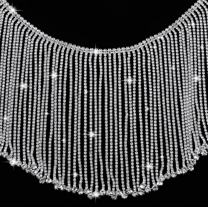 Long Tassel Rhinestone Crystal Tassel Chain Fringe Trim for Crafts