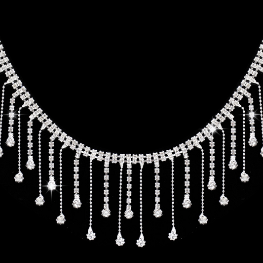 Rhinestone Ribbon Tassel Crystal Chain Fringe Trim for Crafts