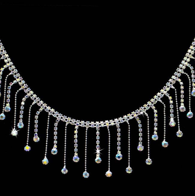 Rhinestone Ribbon Tassel Crystal Chain Fringe Trim for Crafts