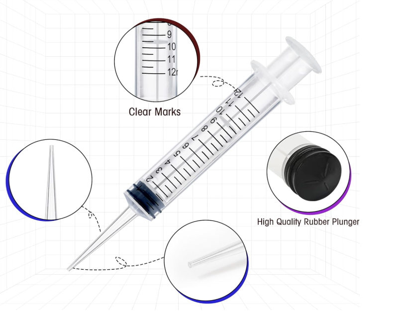 Glue Syringe and blunt tip fill needle