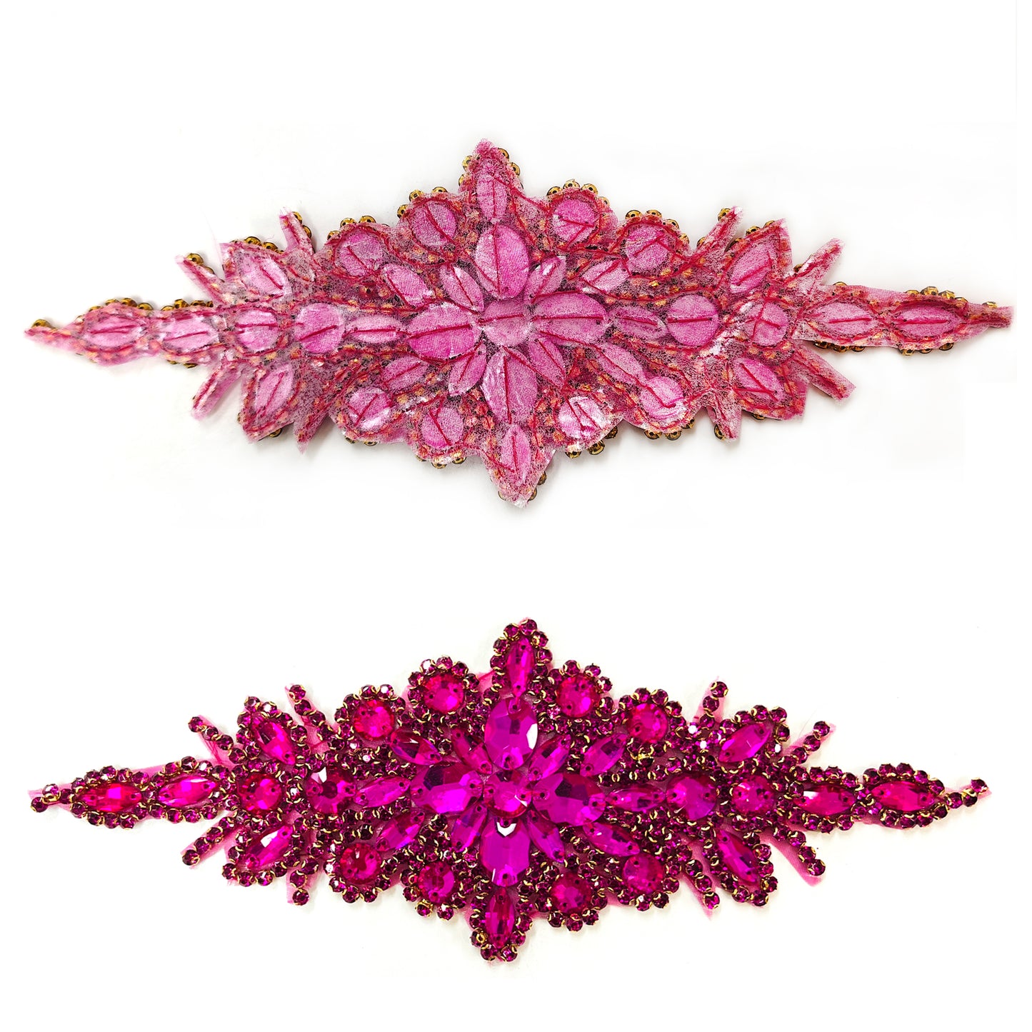 <Back Order> Hotfix Iron On Crystal Motif Pre-Made Crystal Pattern Design D