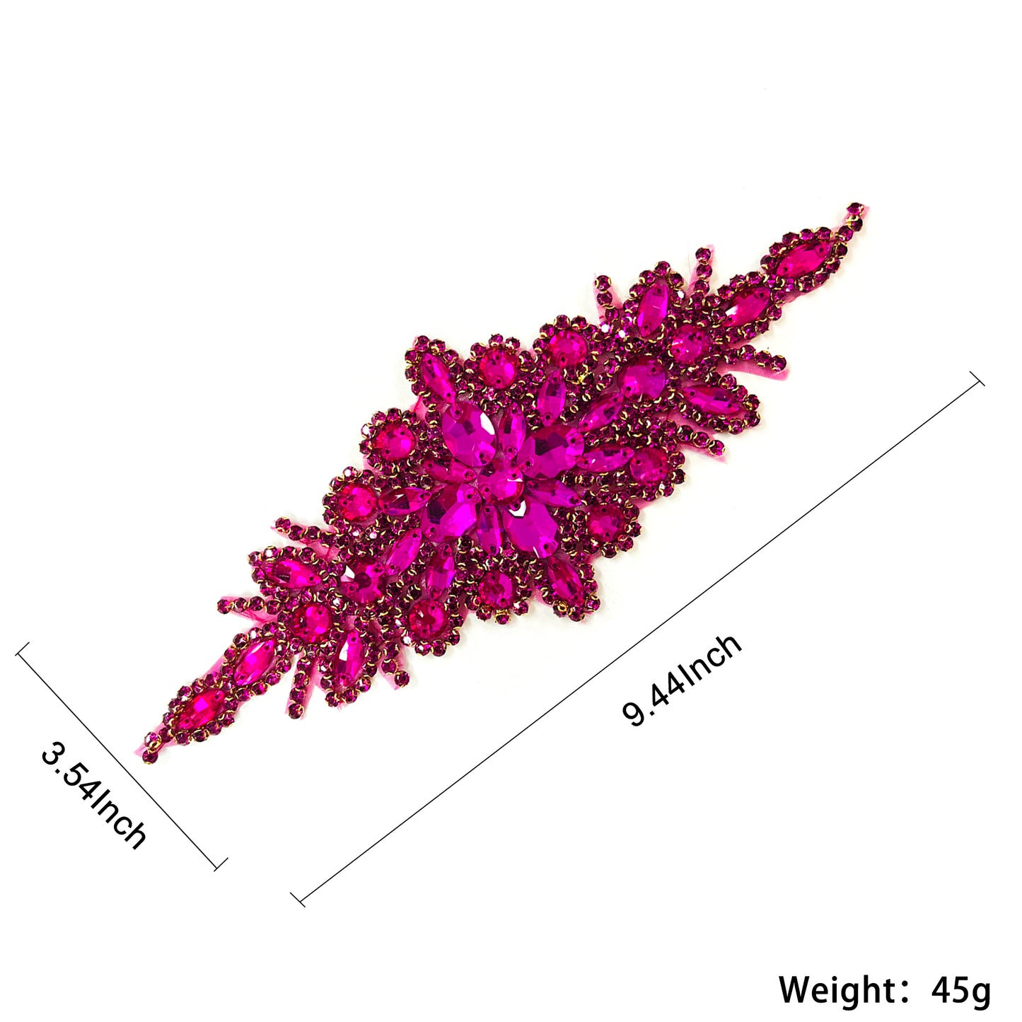 <Back Order> Hotfix Iron On Crystal Motif Pre-Made Crystal Pattern Design D