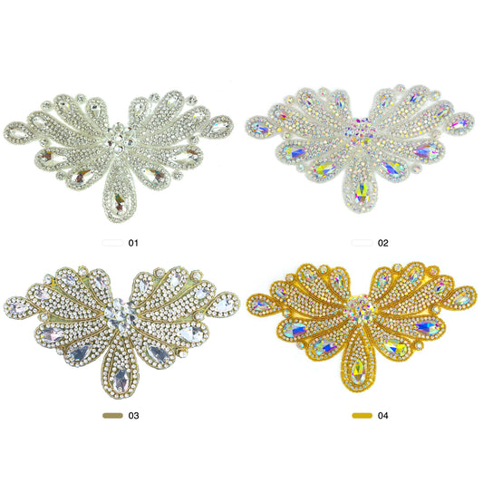 <Back Order> Hotfix Iron On Crystal Motif Pre-Made Crystal Pattern Design C