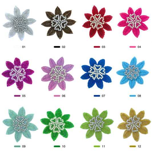 <Back Order> Hotfix Iron On Crystal Motif Pre-Made Crystal Pattern Design B