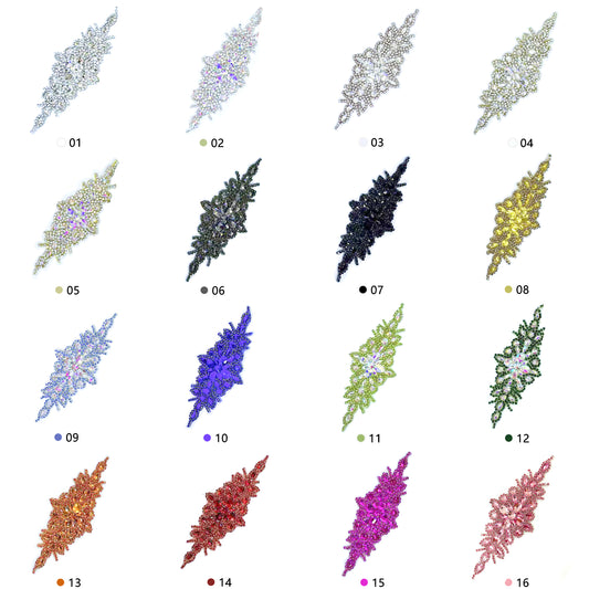 <Back Order> Hotfix Iron On Crystal Motif Pre-Made Crystal Pattern Design D