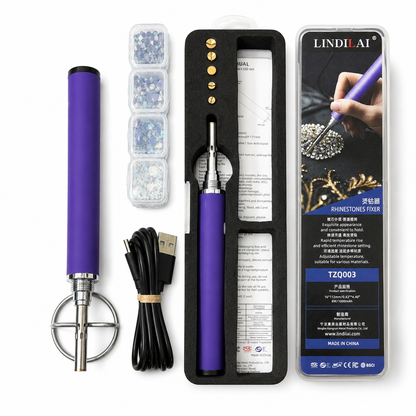 Portable USB-C Powered Hotfix Rhinestone Applicator Pen Kit