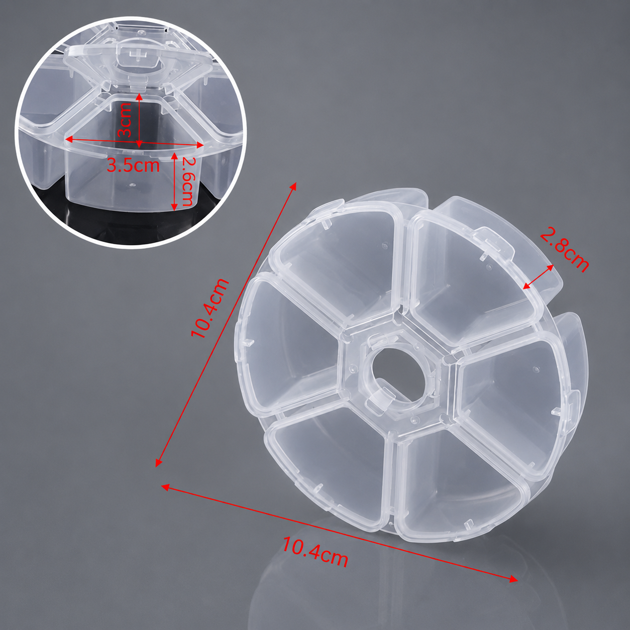 6/ 10/ 12 Small Container Set for rhinestones, Empty Plastic Crystal Containers Set
