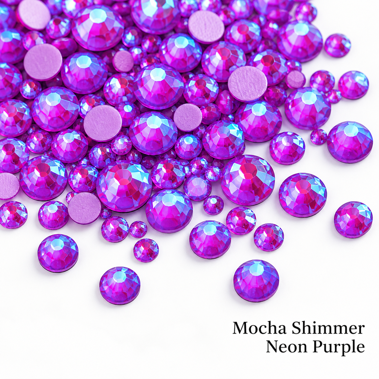 Glower® Mocha Shimmer Neon Premium Hotfix Rhinestone Flat Back