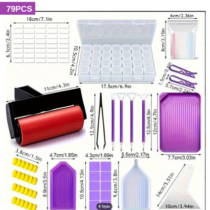 DIY Rhinestones Gems Diamond Art Tray Funnel Tools Kit Set