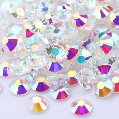 Glower® Transparent AB Crystal Premium Hotfix Rhinestone Flat Back