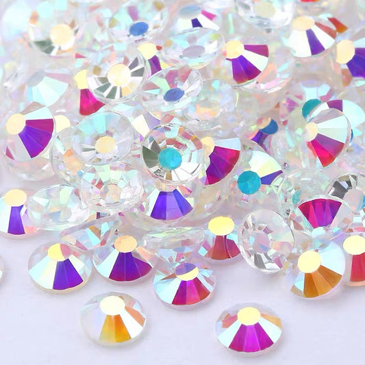 Glower® Transparent AB Crystal Premium Hotfix Rhinestone Flat Back