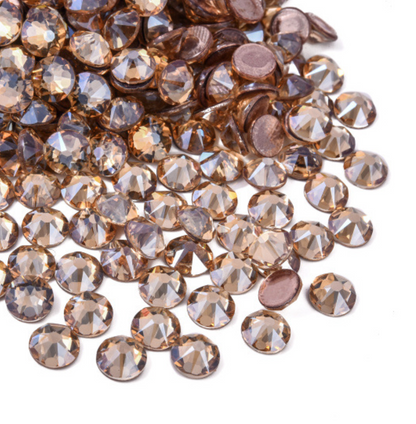 Glower® Crystal Golden Shadow Luxe Radiance Hotfix Rhinestone Flat Back