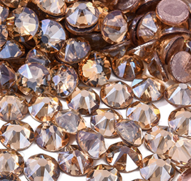 Glower® Crystal Golden Shadow Luxe Radiance Hotfix Rhinestone Flat Back