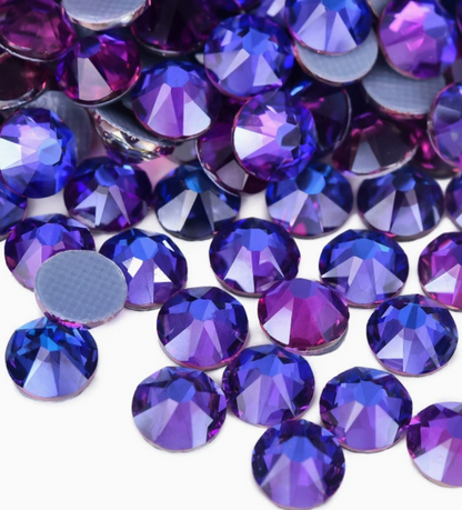 Glower® Purple Velvet AB Crystal Premium Hotfix Rhinestone Flat Back
