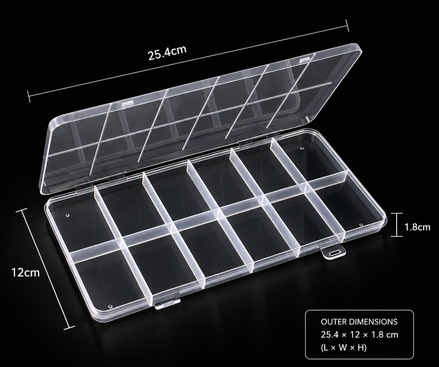 Box of 10 / 12/ 15 Grids for rhinestones, Empty Plastic Container