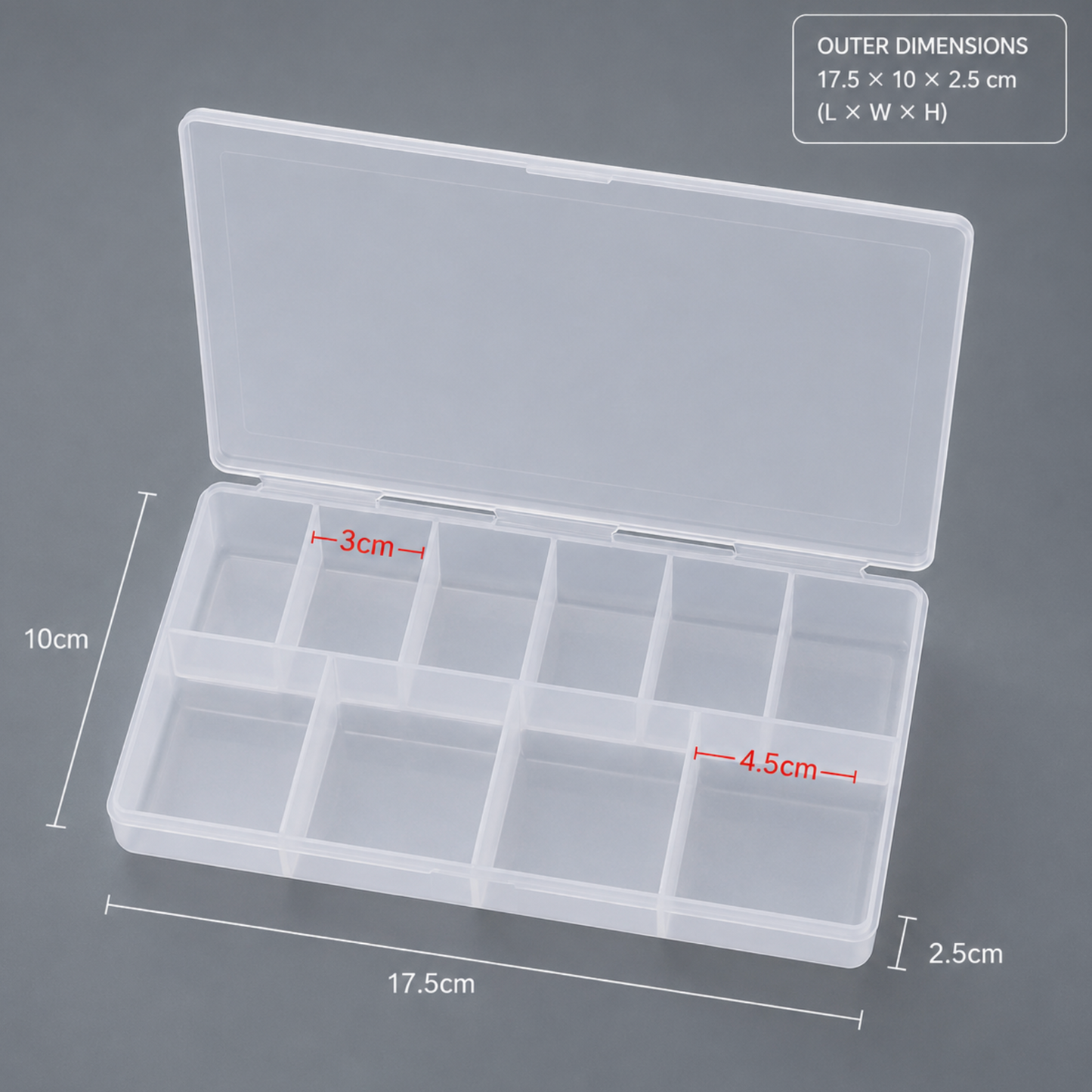 Box of 10 / 12/ 15 Grids for rhinestones, Empty Plastic Container