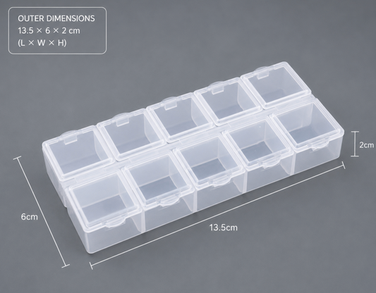 6/ 10/ 12 Small Container Set for rhinestones, Empty Plastic Crystal Containers Set