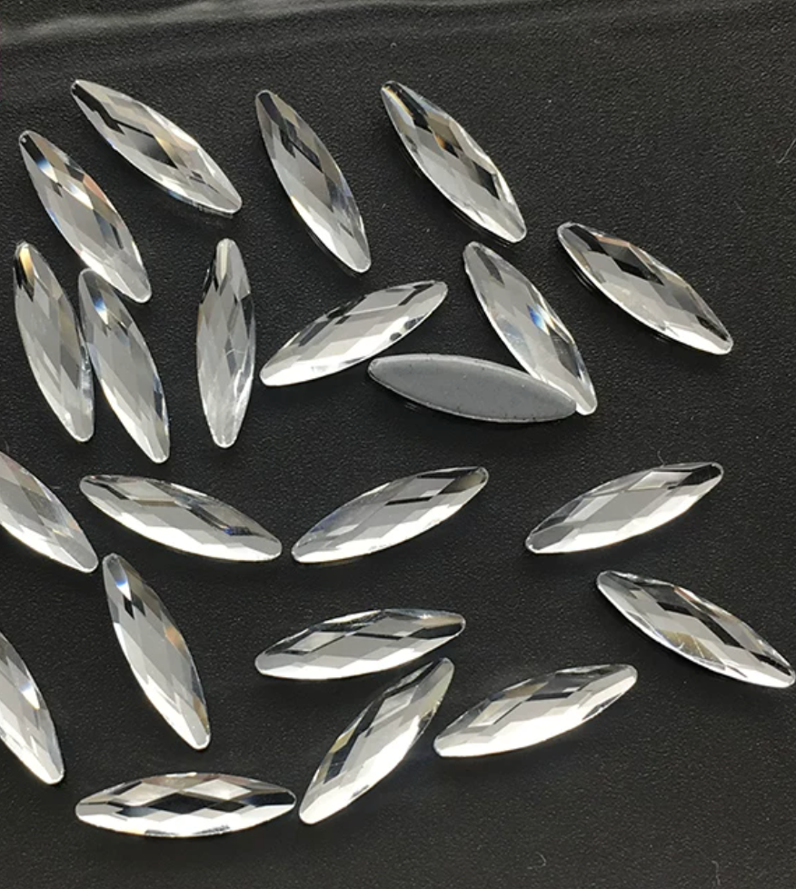 Glower® Navette Shape Hotfix Rhinestone Flat Back