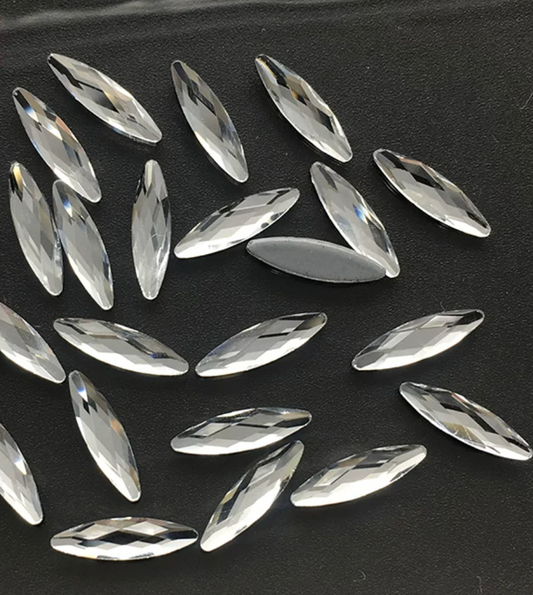 Glower® Navette Shape Hotfix Rhinestone Flat Back