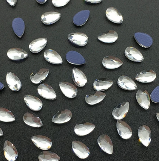 Glower® Teardrop Shape Hotfix Rhinestone Flat Back