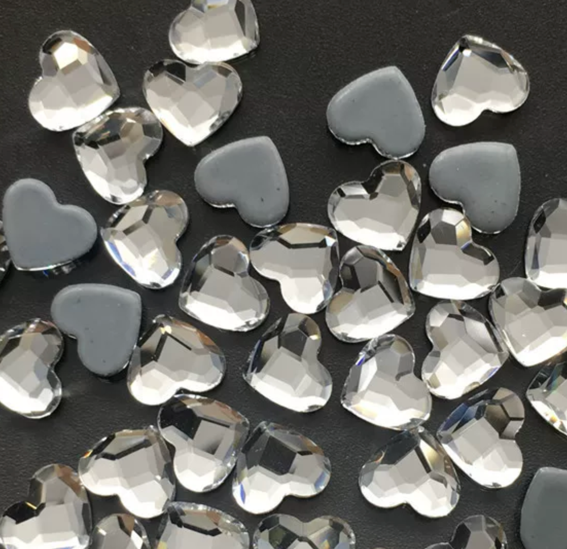 Glower® Heart Shape Hotfix Rhinestone Flat Back