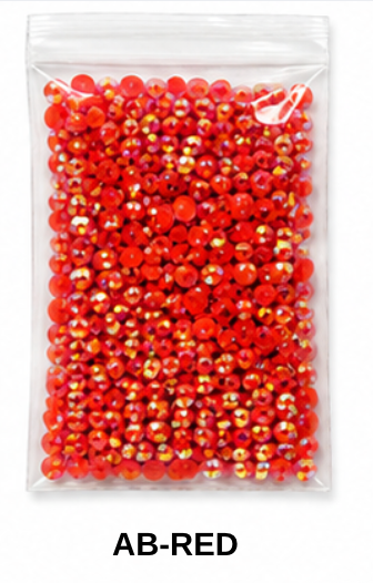 3mm AB FLAT BACK ACRYLIC ROUND RHINESTONES (No Hotfix)