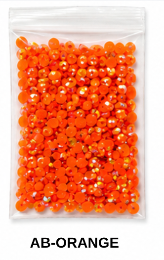3mm AB FLAT BACK ACRYLIC ROUND RHINESTONES (No Hotfix)