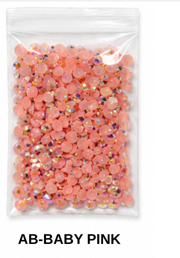 3mm AB FLAT BACK ACRYLIC ROUND RHINESTONES (No Hotfix)
