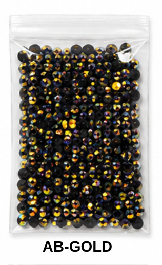 3mm AB FLAT BACK ACRYLIC ROUND RHINESTONES (No Hotfix)