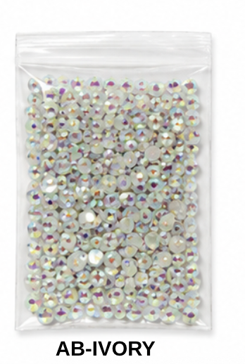 3mm AB FLAT BACK ACRYLIC ROUND RHINESTONES (No Hotfix)
