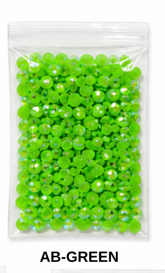 3mm AB FLAT BACK ACRYLIC ROUND RHINESTONES (No Hotfix)