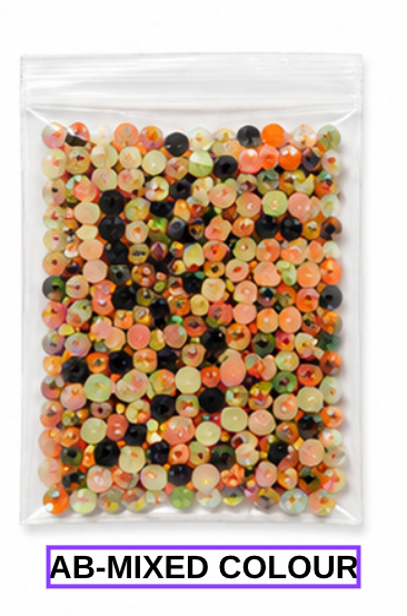 3mm AB FLAT BACK ACRYLIC ROUND RHINESTONES (No Hotfix)