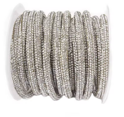 1 Yard x 4mm-6mm Rhinestone Rope Cord Trim for Sewing & DIY