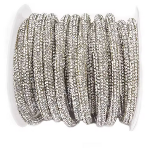 1 Yard x 4mm-6mm Rhinestone Rope Cord Trim for Sewing & DIY