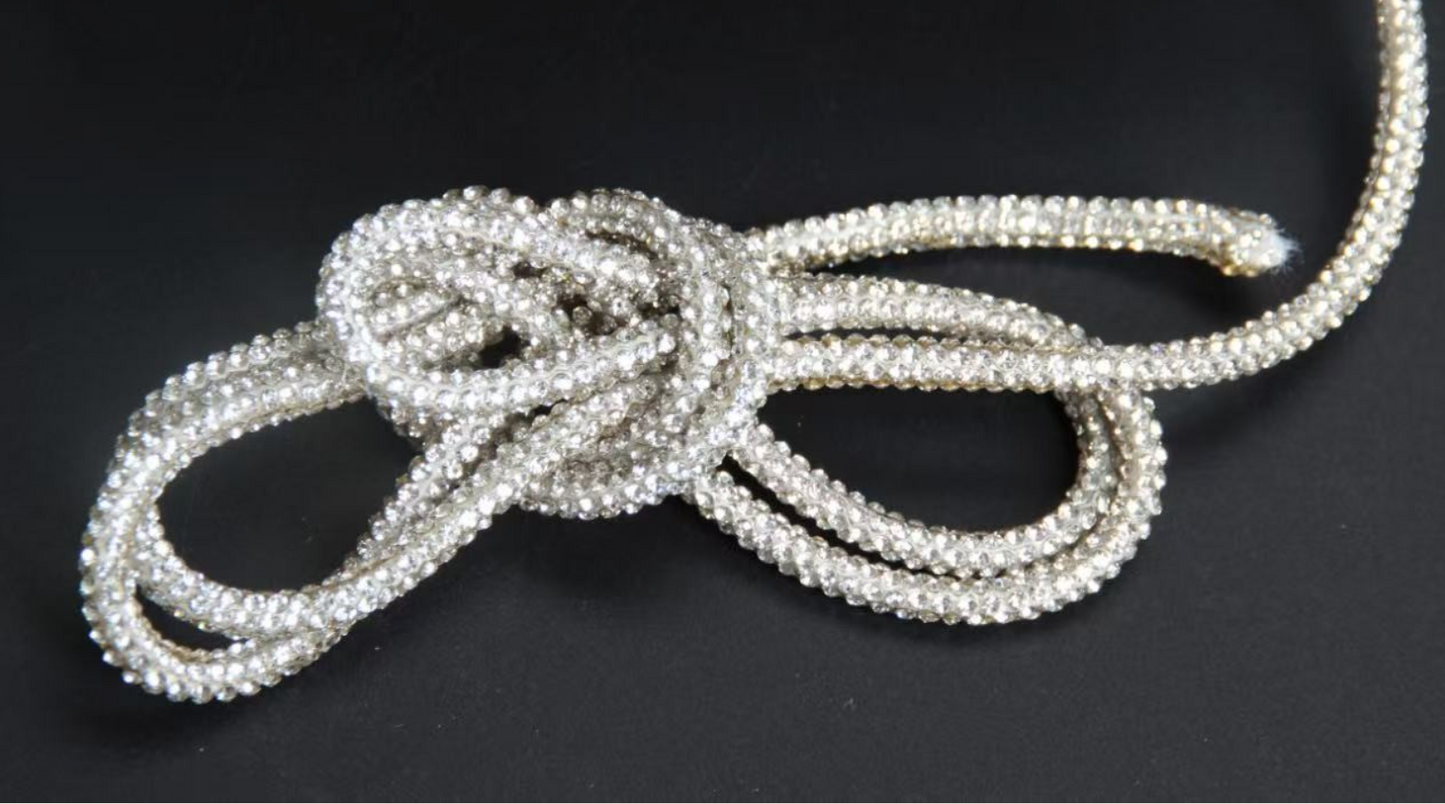 1 Yard x 4mm-6mm Rhinestone Rope Cord Trim for Sewing & DIY