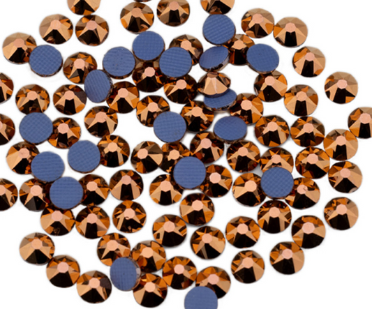 Glower® Rose Gold Premium Hotfix Rhinestone Flat Back