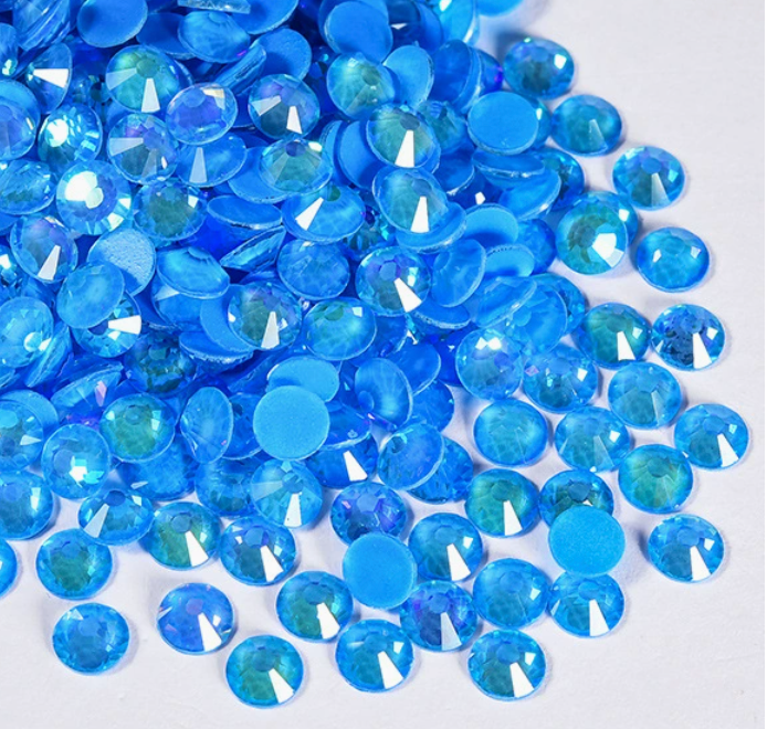 Sapphire Luminous Glow in Dark Glass Rhinestone No-Hotfix AAA Grade