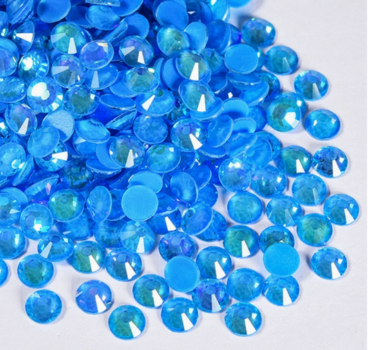 Sapphire Luminous Glow in Dark Glass Rhinestone No-Hotfix AAA Grade