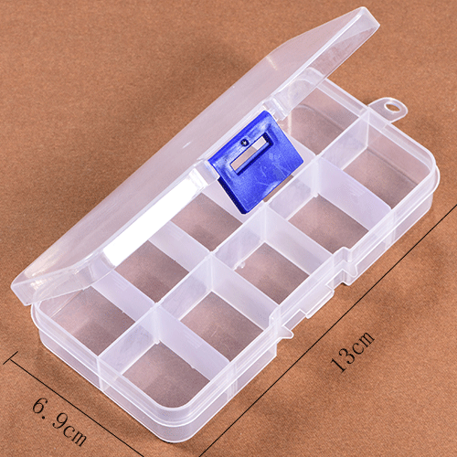 Box of 10 / 15 Grid for rhinestones, Empty Plastic Container (Modulable)