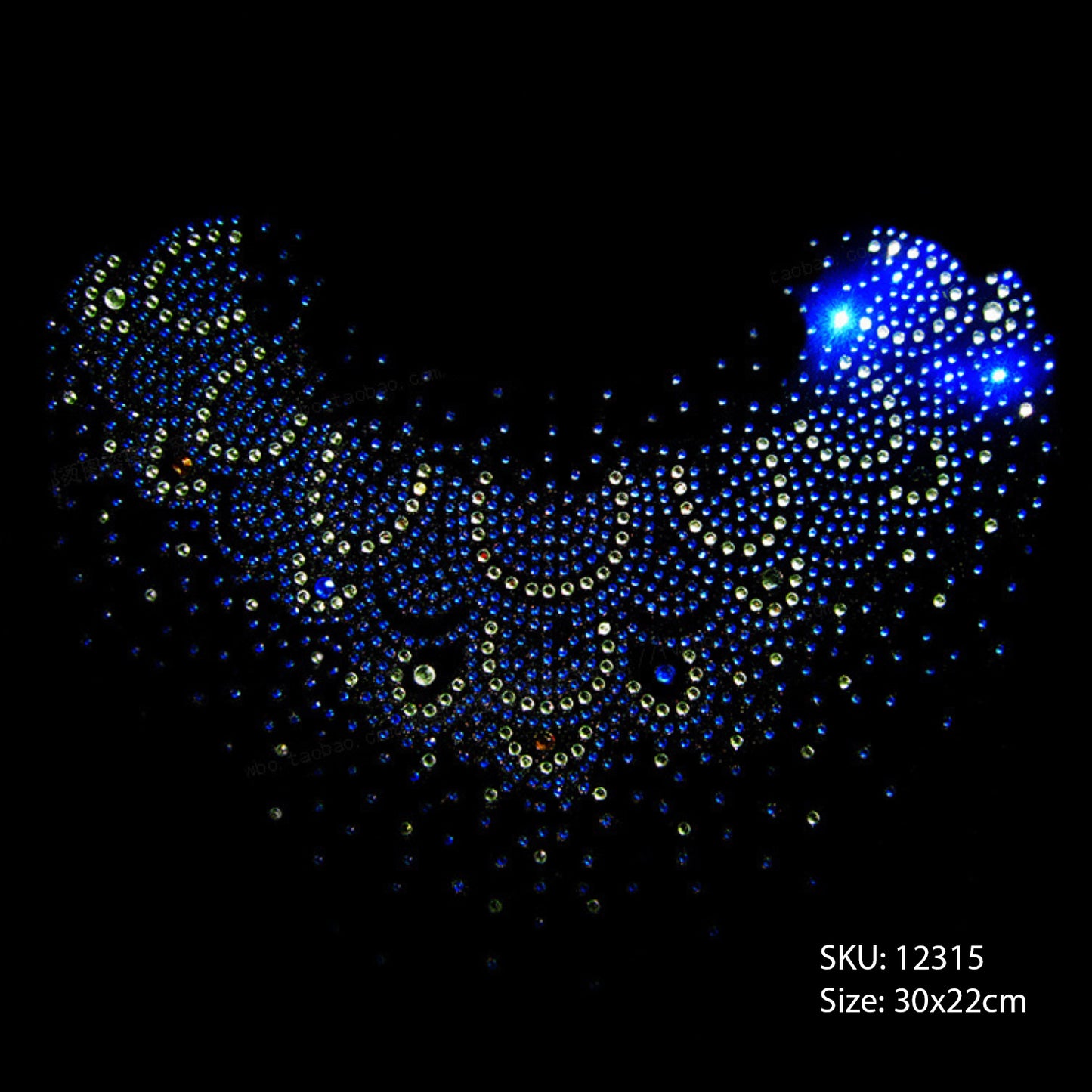 Hotfix Iron On Crystal Motif Pre-Made Design Applique 12315