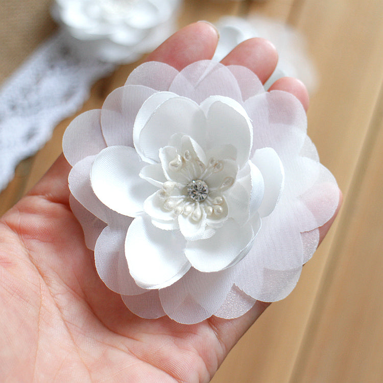 Hand Stitch Chiffon Flower