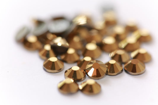 Glower® Metallic Gold Premium Hotfix Rhinestone Flat Back