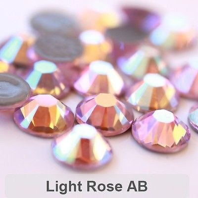 Glower® AB-Light Rose Premium Hotfix Rhinestone Flat Back