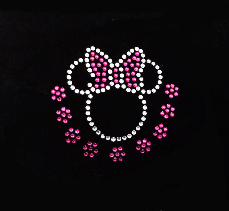 Hotfix Iron On Crystal Motif Pre-Made Minnie Mouse Design