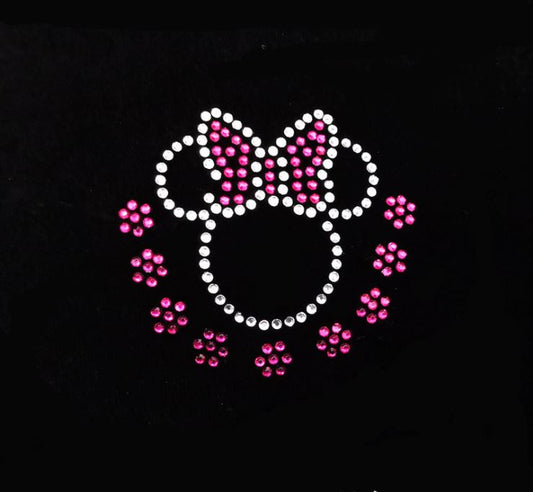 Hotfix Iron On Crystal Motif Pre-Made Minnie Mouse Design