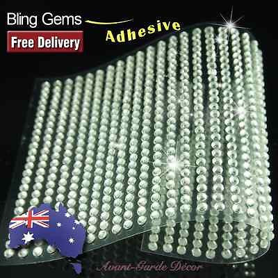 750pcs X 3mm Clear Rhinestone Gems Self Adhesive Stick on Crystals